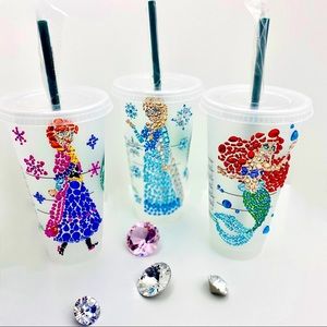 Cute Bling Princess Starbucks Reusable Cup Tumbler